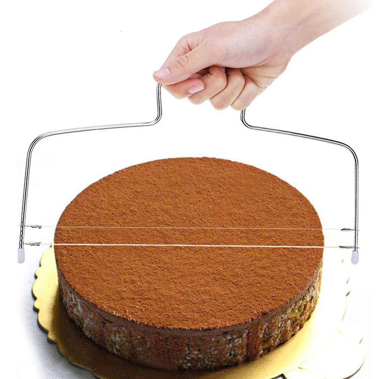 

Adjustable 2 wire Cake Slicer Professional Baking Tool with Stainless Steel Wires