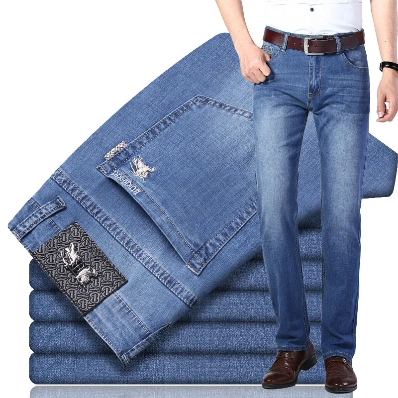 

Cross-border men's jeans cross-border men's small straight tube slim jeans for spring and summer