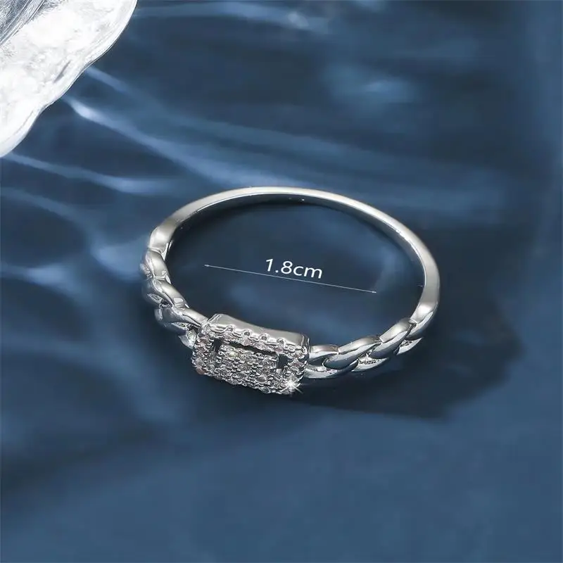 

Cold Wind Silver Series Ring for Women's Simple Zircon Ring Light Luxury and Advanced Sense Ring
