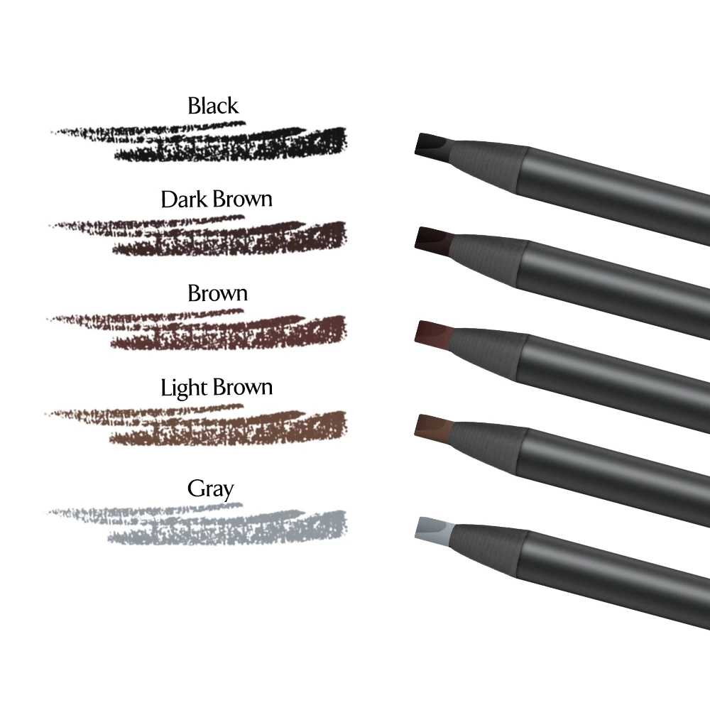 

2021 Hard Waterproof Eyebrow Pencil With Brush Black Color Pencil With Your Logo