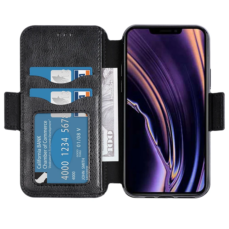 Personalised Protective Flip Wallet Phone Covers Cellphone Holder With Card Slots And Photo Frame For iPhone 5.8 2019