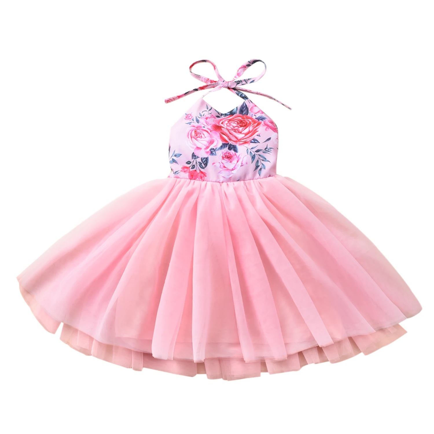 

Girls' Dress Korean Pink Princess Dresss children clothes girls dresses Bow Knot Sleeveless Dresses Breathable Baby Clothes