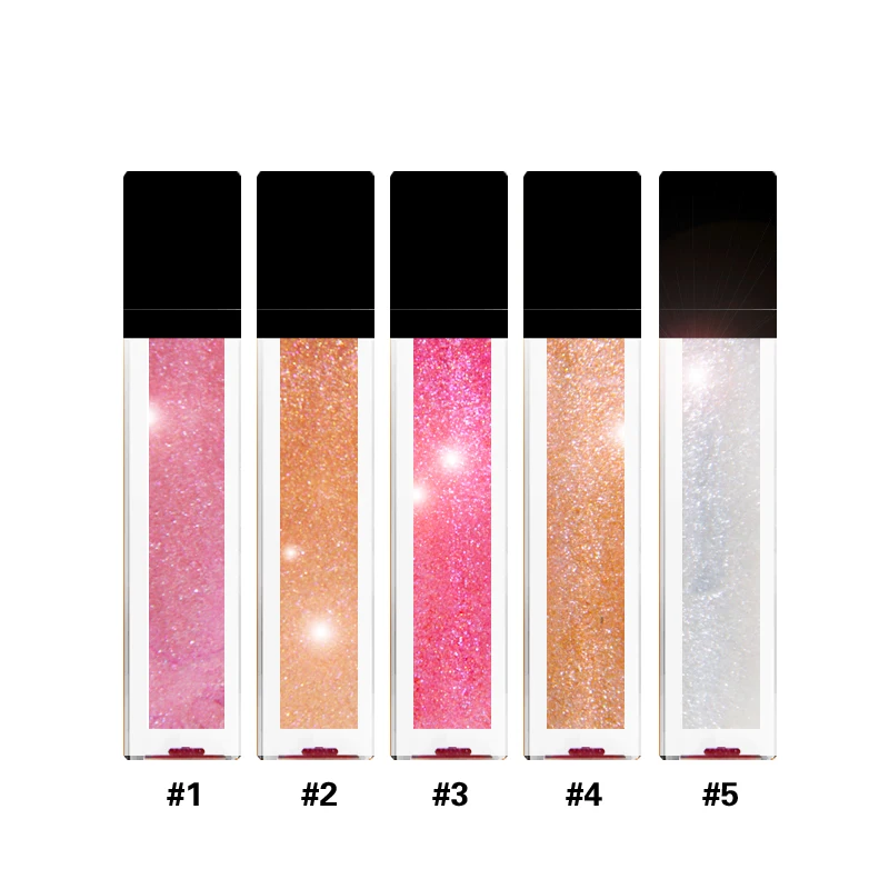 Wholesale OEM Low MOQ Shinny Waterproof Moisture Glitter Cruelty Free Liquid Lipgloss