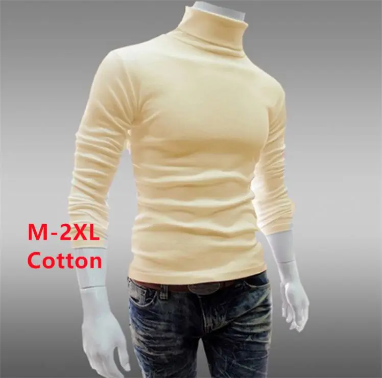 

Custom Oversized Plus Size Blank Men's Turtleneck Mens Tshirt T-Shirts Turtle Neck Cotton Long Sleeve T Shirts, Customized colors