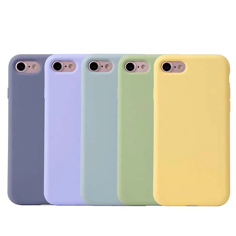 

Silicone Microfiber inside Soft TPU Liquid Phone case Candy color Original quality fashion phone case