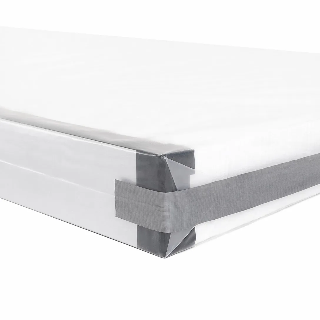 Spa cover packaged with reinforced corner protection ready for shipment