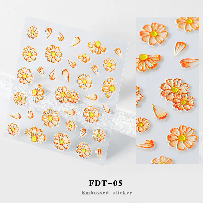 

Yellow Flower Sticker Nail Art Decals DIY Fashion Wraps Tips Manicure Tools Beauty Decal Nails Art Decorations, Colorful