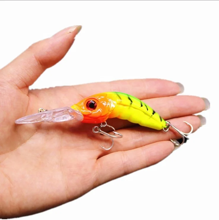 

ABS Plastic lifelike 3d Eyes 10cm 13.4g shrimp type Hard Minnow Lure with Blood hook, 10