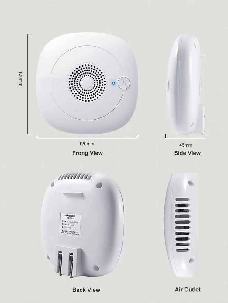 2020 New Portable Multifunctional Mini Ozone Air Purifier Ozone Deodorization Home Kitchen Toilet Bedroom Use Ozone Generator
