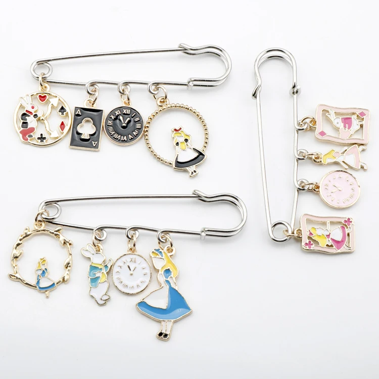 

Fashion Cute Cartoon Alice Pins Brooch for Women Girls Decoration