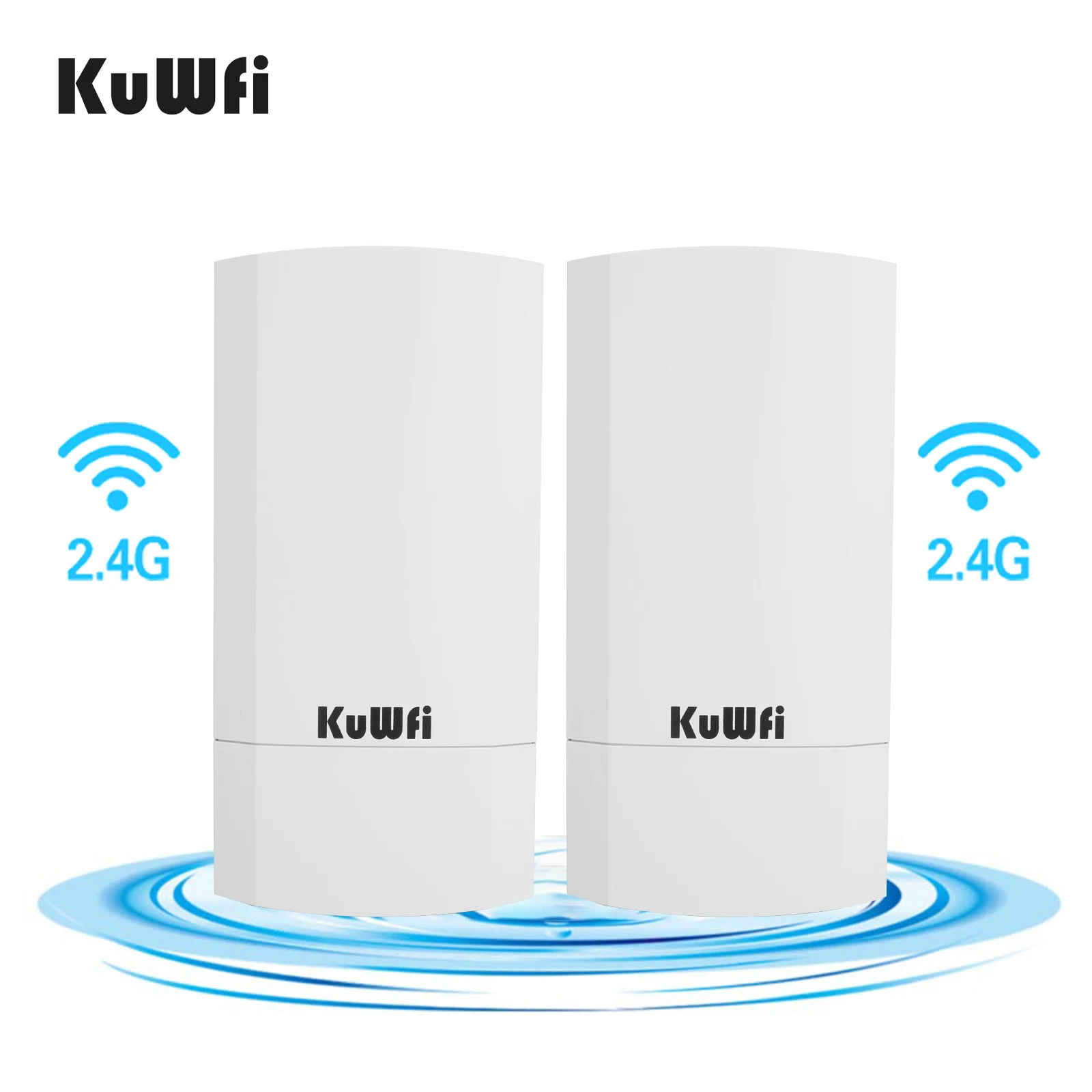 

Factory price KuWFi 2.4Ghz 300Mbps RJ45 built-in 8dBi antenna 1km point to point wireless bridge for Camera