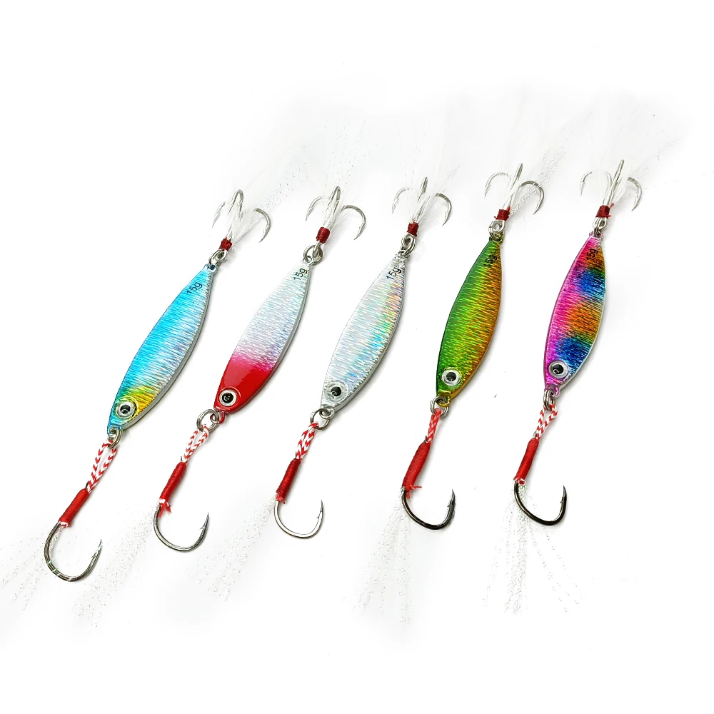 

Leading Metal Jiging Bait Treble Hook Freshwater Perch Bait 20g 6.2cm Jigs Lure, 5 colors sinking jig