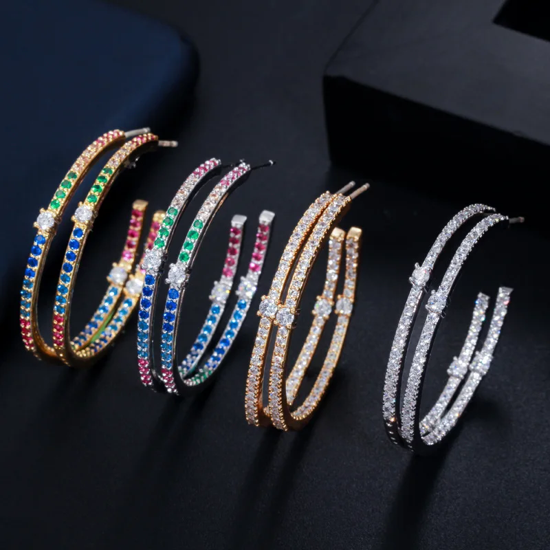 

hot exaggerated large earrings S925 silver needles earring trays cc earrings