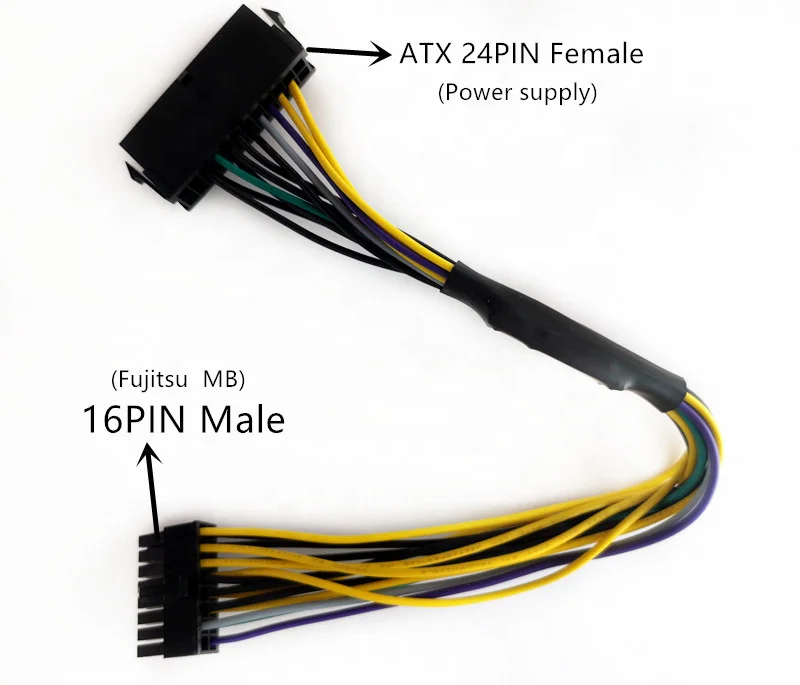 

ATX 24Pin 24 PIN to 16Pin Power Supply Adapter Cable 18AWG 30CM 0.3M for Fujitsu Motherboard IN Stock