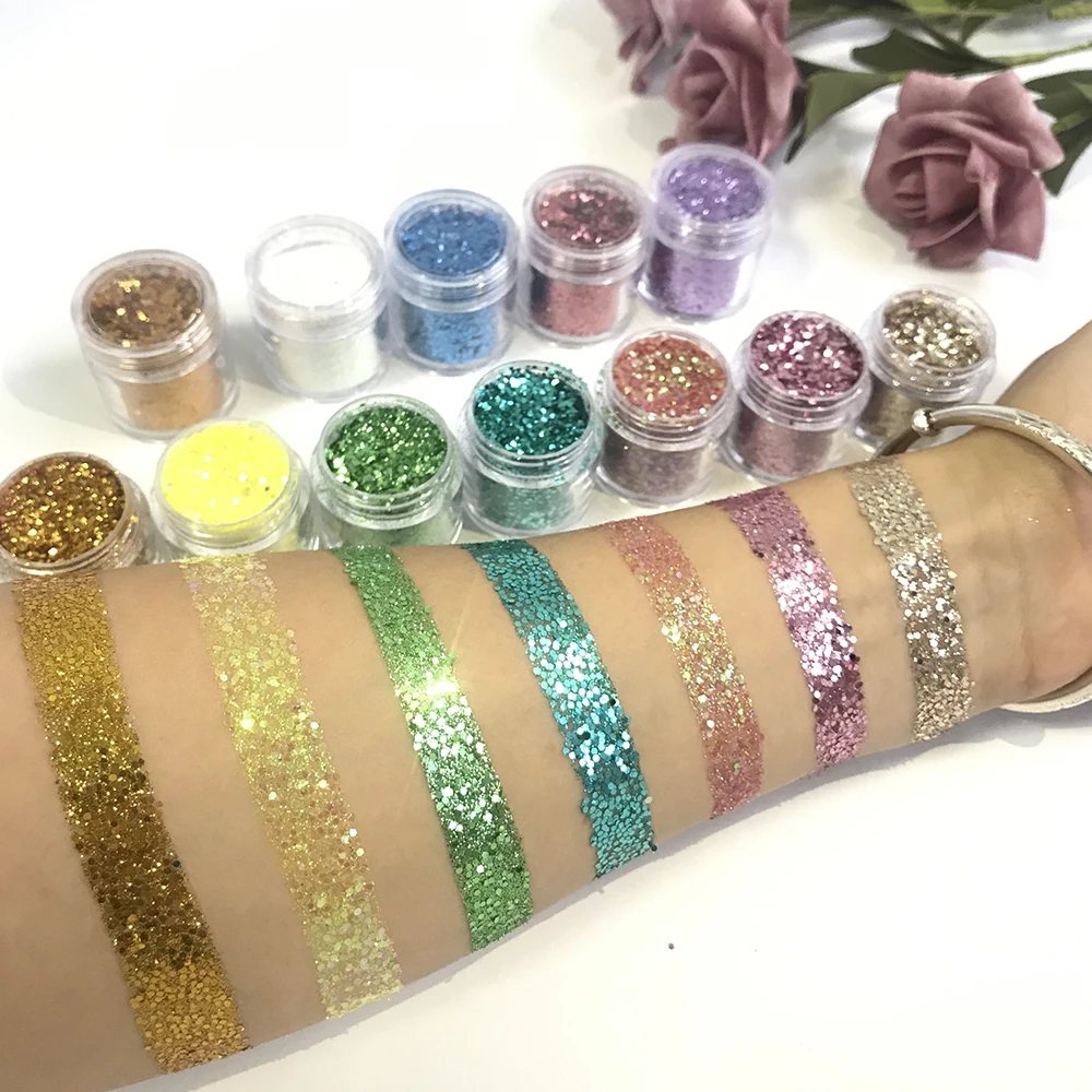 

Chunky Glitter Eyeshadows Powder Makeup Loose Glittery Eyeshadow Kit