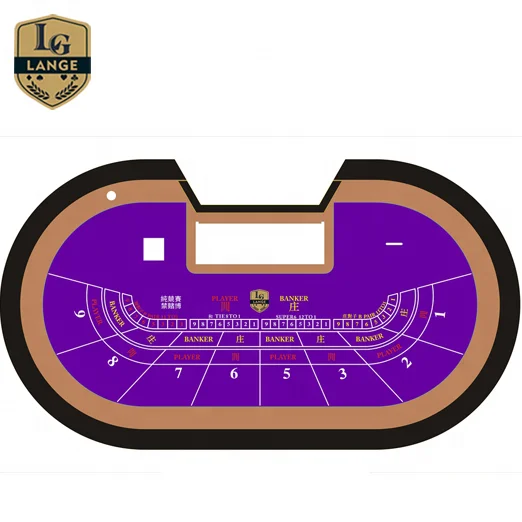Customized Texas Hold'em Blackjack and Baccarat Design Thick Casino Poker Layout