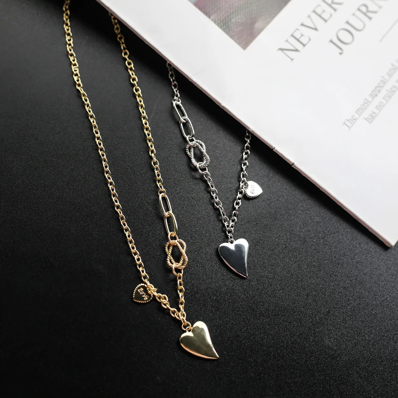 

Vershal B-49 Vintage Heart Necklace Simple Temperament Love Heart Pendant Fashion Choker Collar, Picture