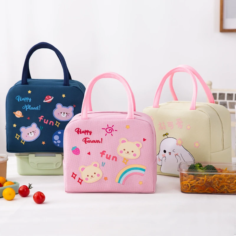 

Hot Sale New Trendy Cartoon Pattern Food Bags For School Kids Custom Travel Office Breast Milk Insulated Cooler Picnic Lunch Bag, As pictures or customized color