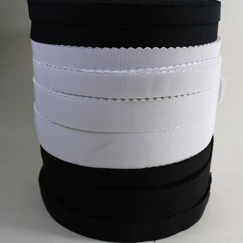 

Velvet Single Face Wave Elastic Band For Bra Panties Underwear Sewing Accessories Elastic Bra Strap DIY Black/White 43 Meters
