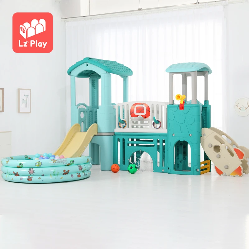 

LZplay indoor plastic kids castle modern cubby house playhouse, Green/colourful/customized color