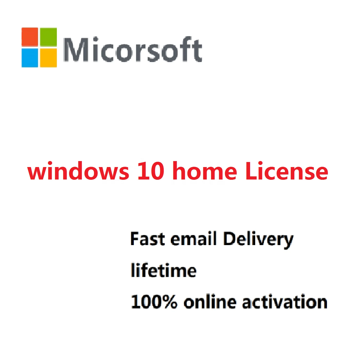 

Microsoft windows 10 home product key 100% online activation ESD delivery by email win 10 home License