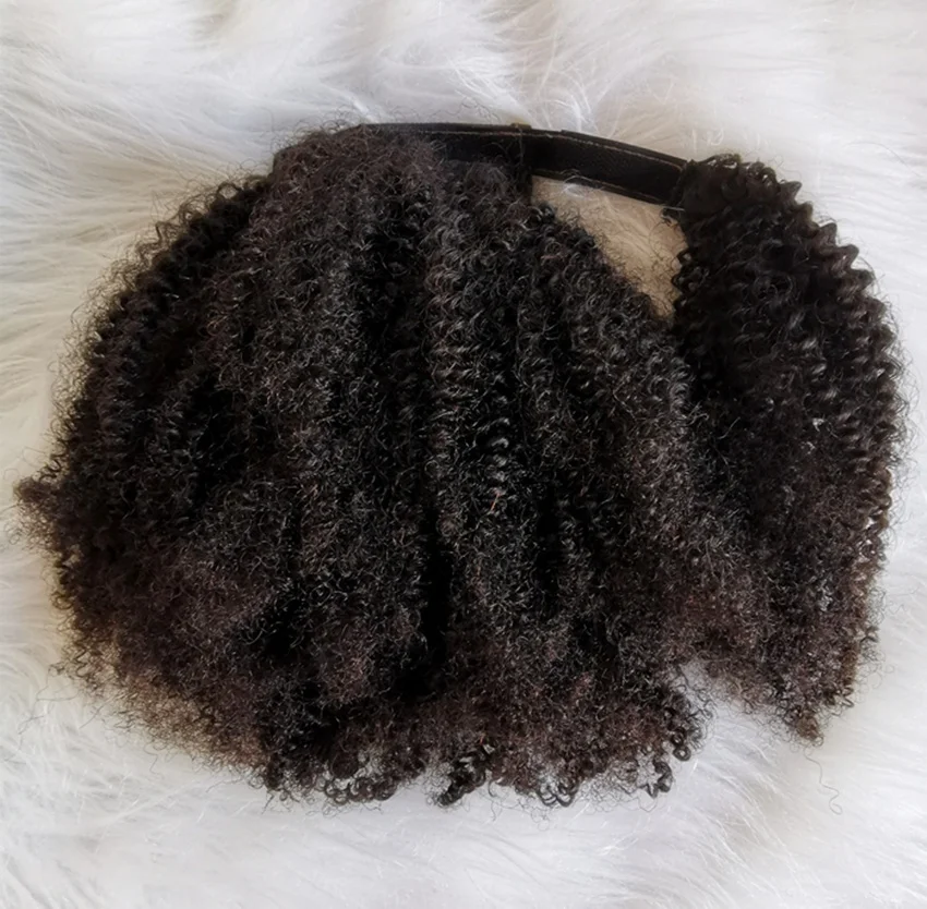 

Afro kinky curly hair 3a 3b 3c 4a 4b 4c kinky straight ponytail clip in extensions human hair drawstring for black women