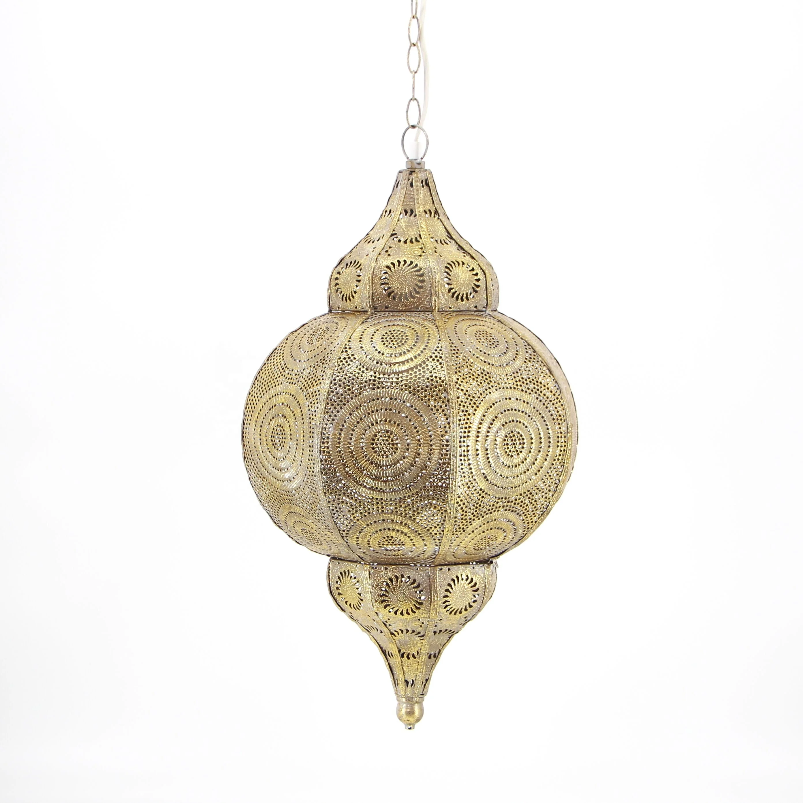 Single Pendant Light 2020 New Arrive Oriental Style Moroccan Decorative Antique Pendant Lamp Champagne Colour