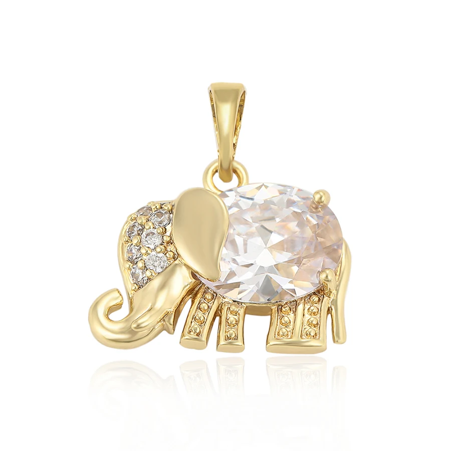 

35509 xuping 2019 new arrival elephant gold plated Synthetic CZ animal series pendant
