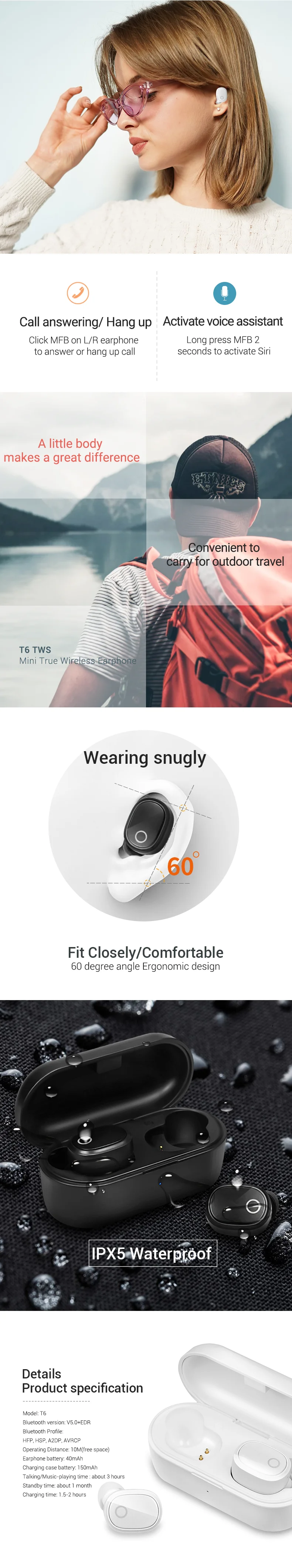 2020 TWS new design good quality wireless earphone earbuds headset auriculares - ANKUX.COM