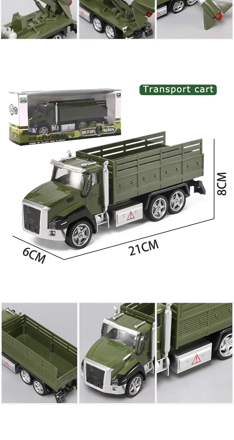 3pcs 1:64 Alloy Missile Truck Fighter Plane for Army Men Replacement 