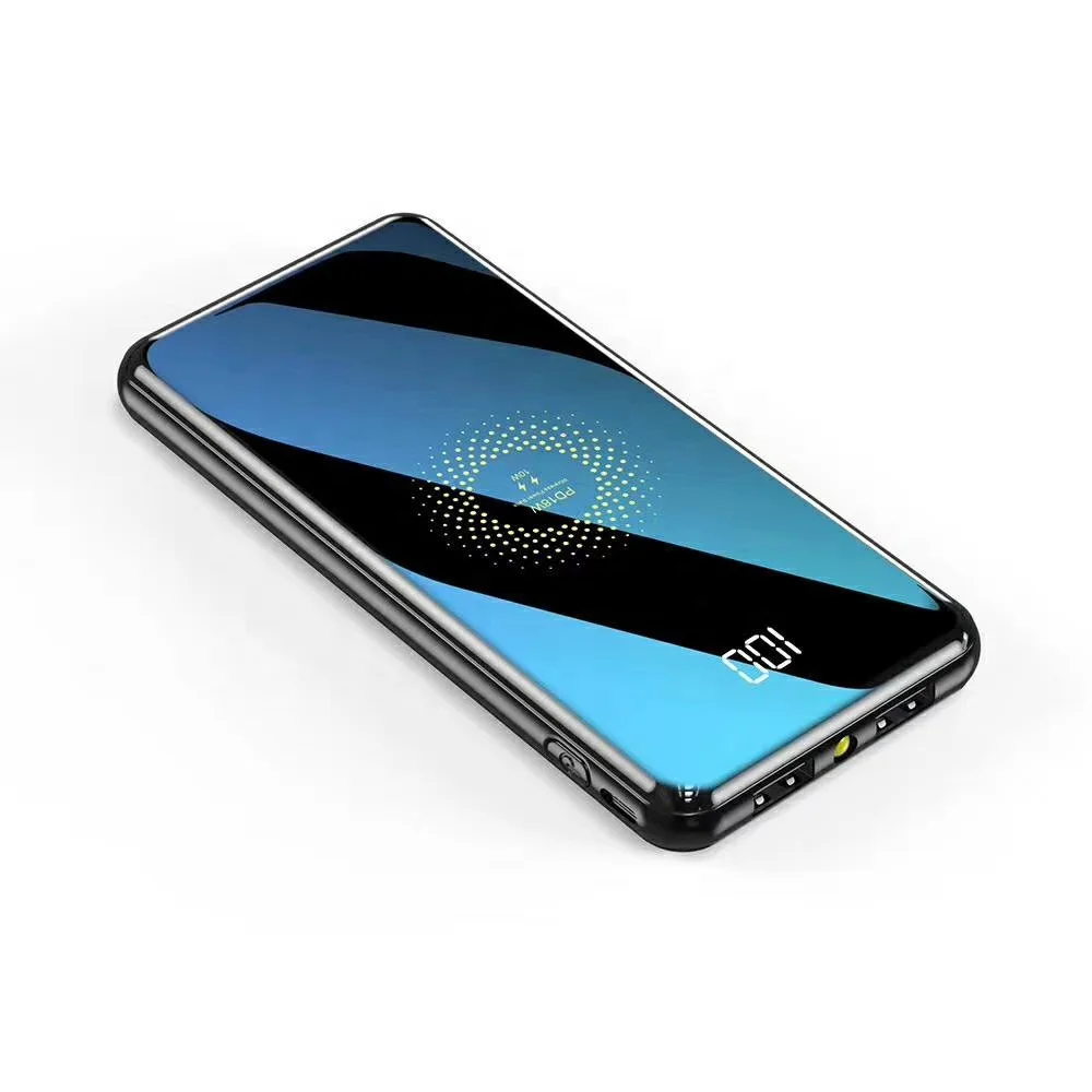 

Innovative Digital Display Screen 5W/7.5W/10W 10000mAh New Wireless Power Bank Mobile Charger, Black
