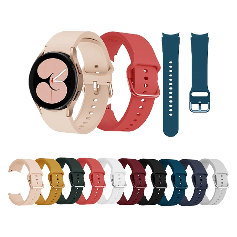 

Band Bracelet For Samsung Galaxy Watch 4 Classic 42mm 46mm Colorful Buckle Official Silicone Watch Strap, 10 colors