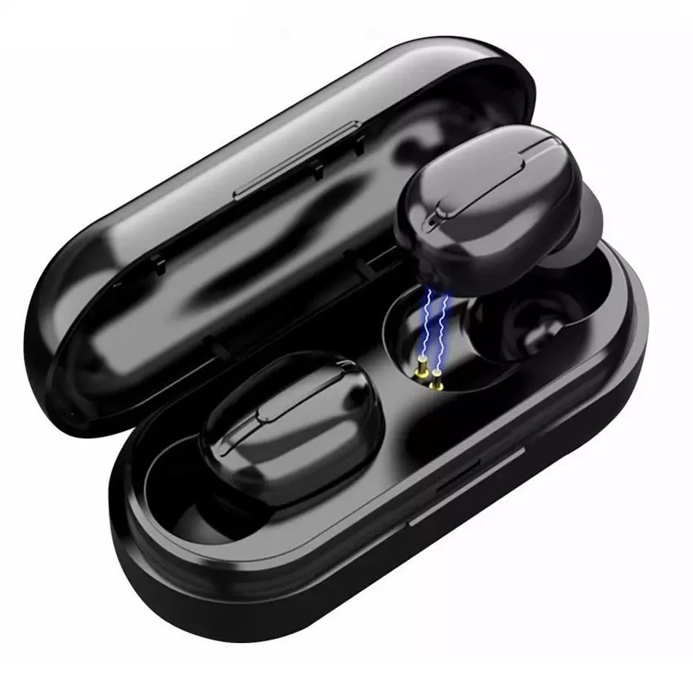 

TWS Mini True Wireless Earphones Bluetooth 5.0 Headphone Waterproof Sports Earbuds Business Headset With Mic For All Phones, Black
