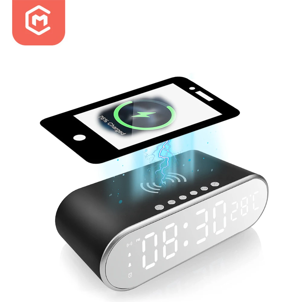 

New Digital Clock Wireless Charger Smart Three-in-one 15w Alarm Clock Wireless Charging Multi-function Calendar Temperature