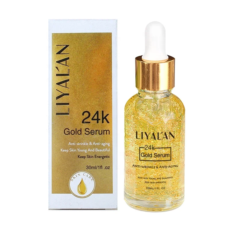 

Private Label Anti Aging Wrinkle Brightening Shrink Pores Skincare 24K Gold Face Serum