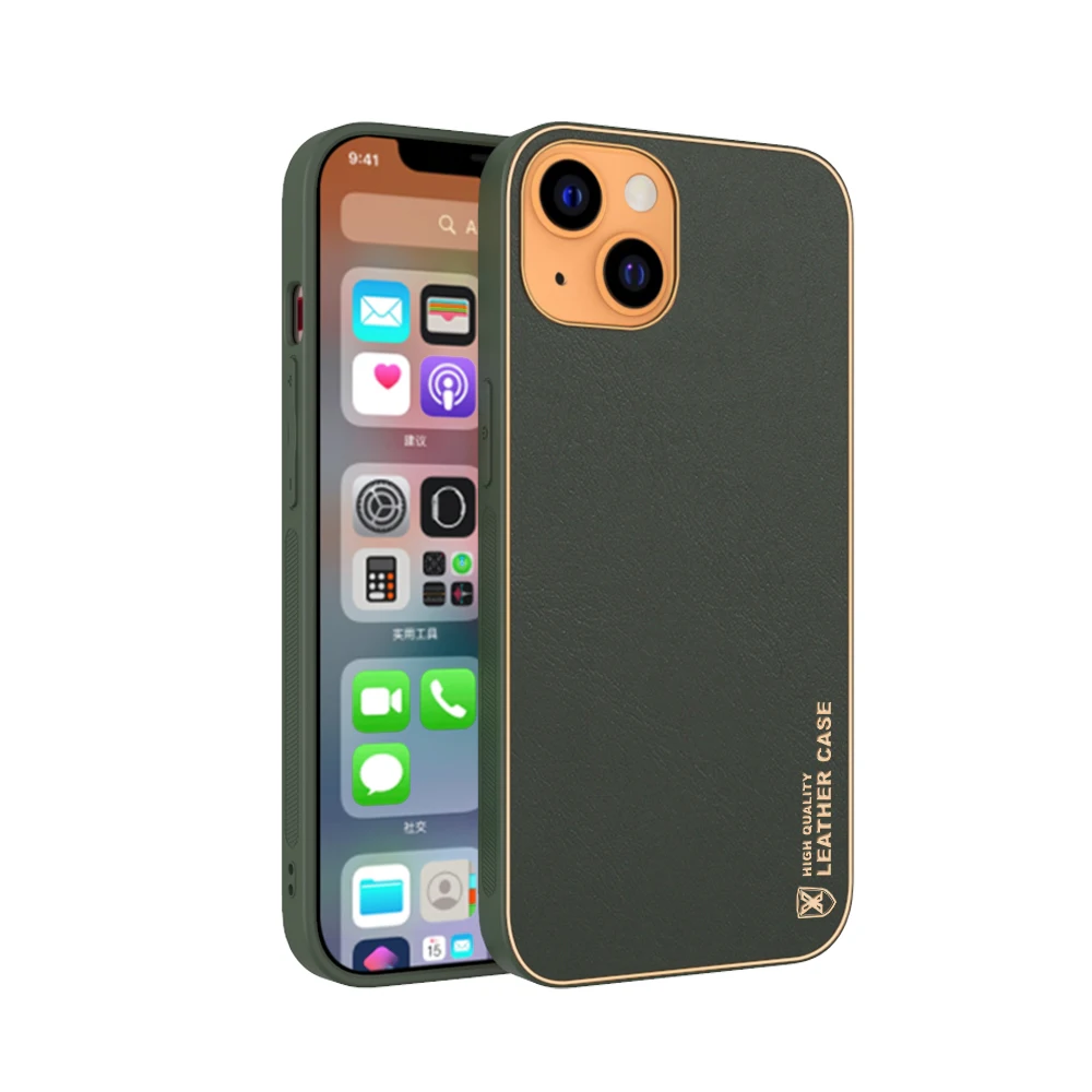 

New Arrival Phone Case for iPhone 13 Pro Max Wear Resistance Shockproof Phone Case Electroplated Leather Mobile Phone Case, Multi options