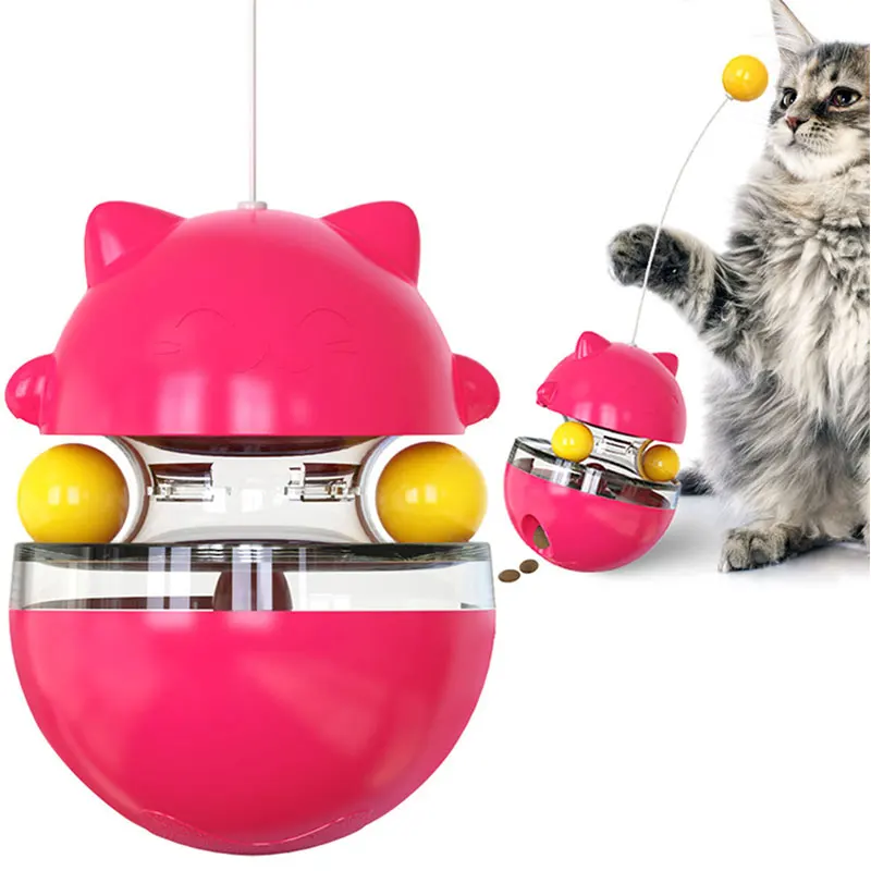 

Cat Toy Funny Pet Training Tool Cat Leaking Food Ball Toy Educational Tumbler Toy Pet Supplies, Blue, yellow, red,pink,green