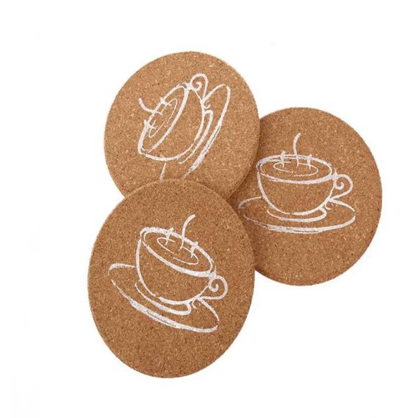 

TIANLEICORK High Quality OEM Waterproofing Rectangular Cork Trivet Placemats for Coffee Cup Tea Pot MDF Coaster, Customized