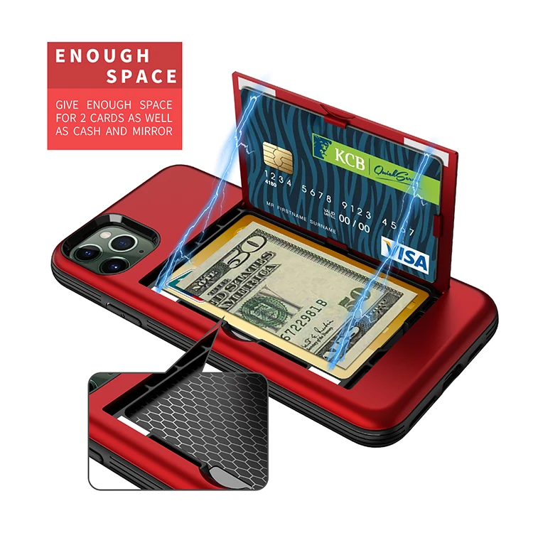 

Wallet Phone Case With Card Holder TPU PC Cell Phone Cases For Iphone 11