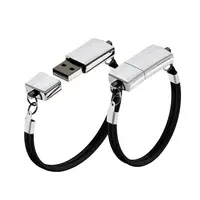 

high end pen drive metal leather bracelet shaped usb flash drive