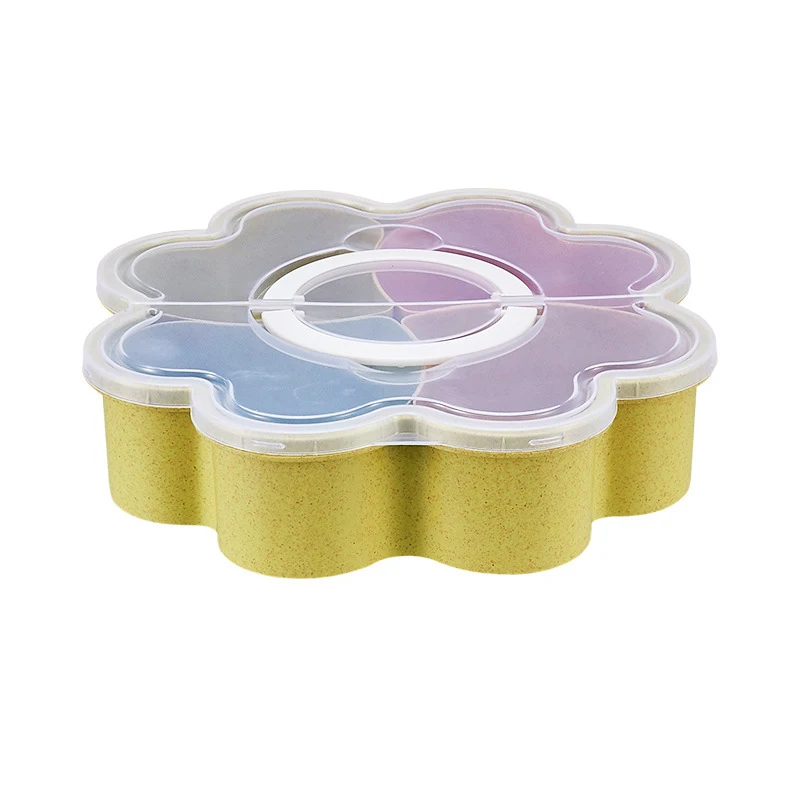 

Multi-functional Detachable Multi-grid Plastic Snack Tray With Cover For Food Nut Storage Container