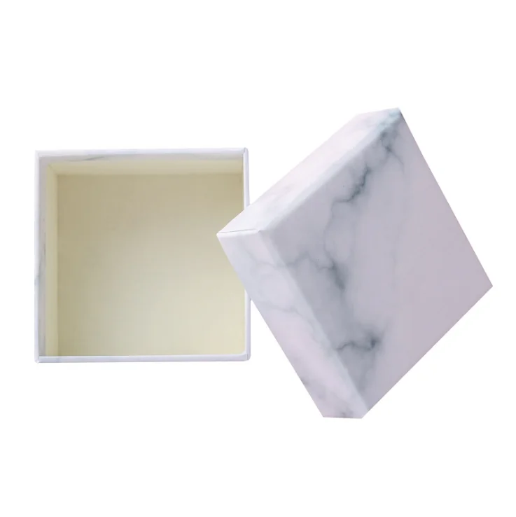 

SHIXIN Fashion White Marble Pattern Jewelry Box With Paper Custom Logo Geometric Jewelry Box Trendy Gift Box
