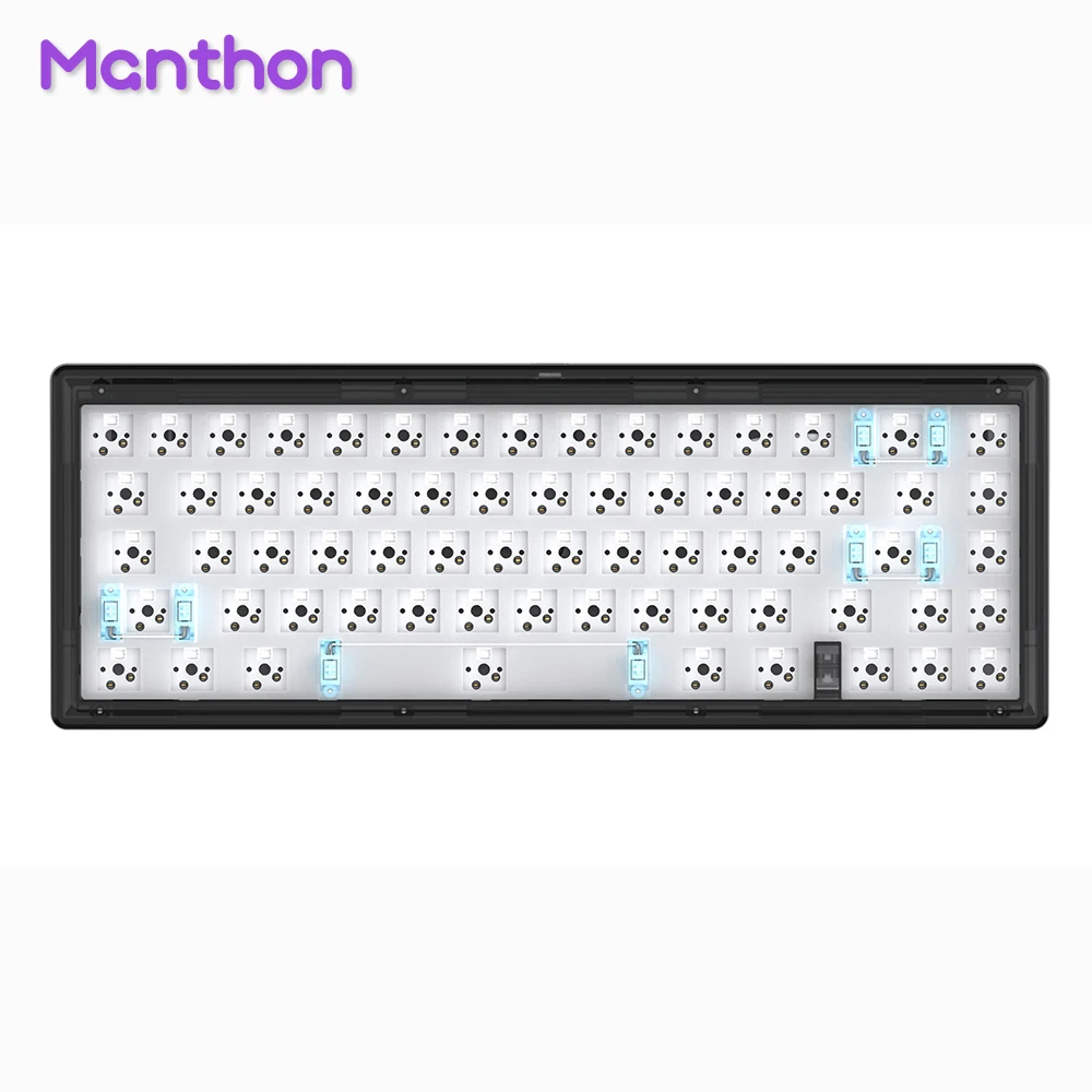 

WEIKAV CIY GAS67 Gasket Transparent Case HotSwap Wired Mechanical Keyboard Kit with RGB Light, Black/white/