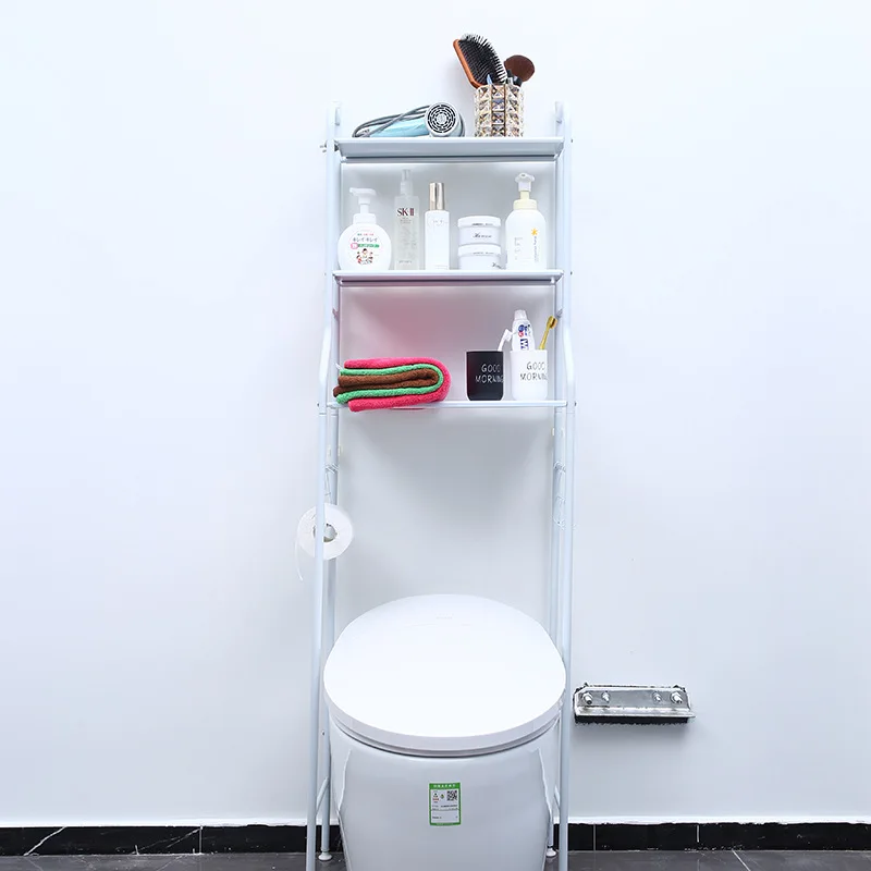 

3-Shelf Metal Bathroom Organizer Over The Toilet Bathroom Spacesaver, White