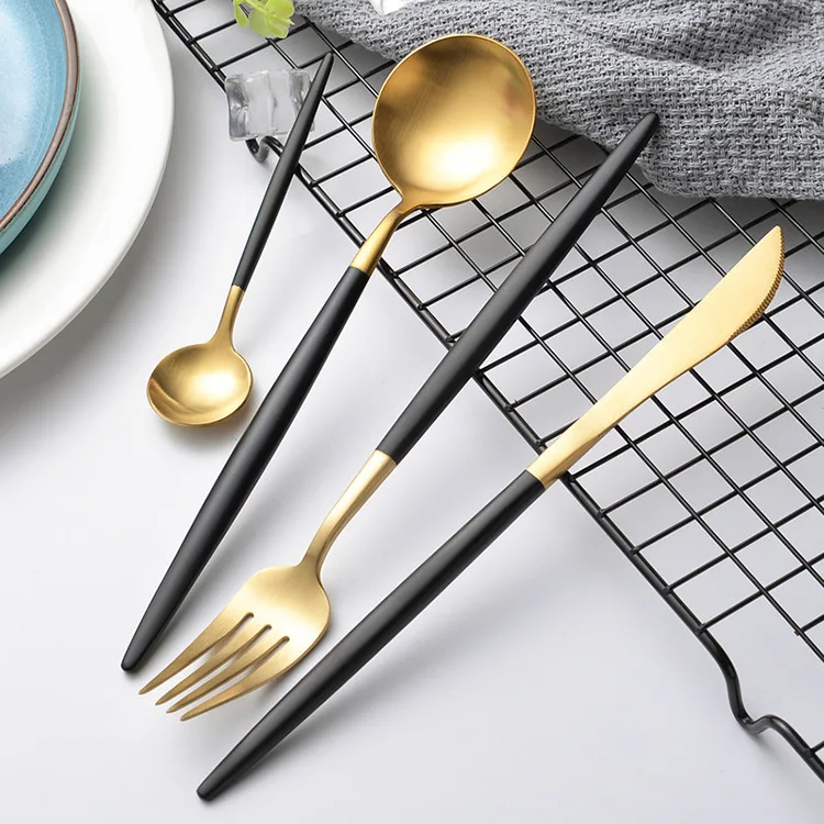 

Tableware Kitchen Silverware Dinnerware Set 304 Stainless Steel Cutlery Set Steak Knife Fork Set Coffee Spoon Teaspoon, As photo