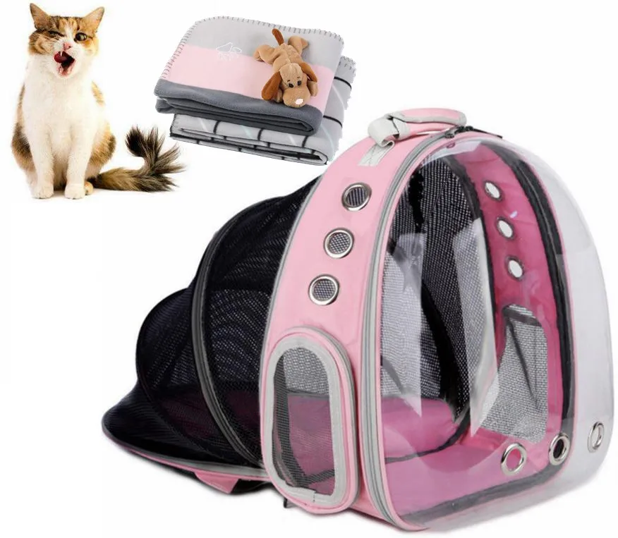 

Amazon Hot Sale Expandable Bubble Cat Carrier Backpack Warm Blanket For Winter Space Capsule Pet Carrier Transparent, Customized