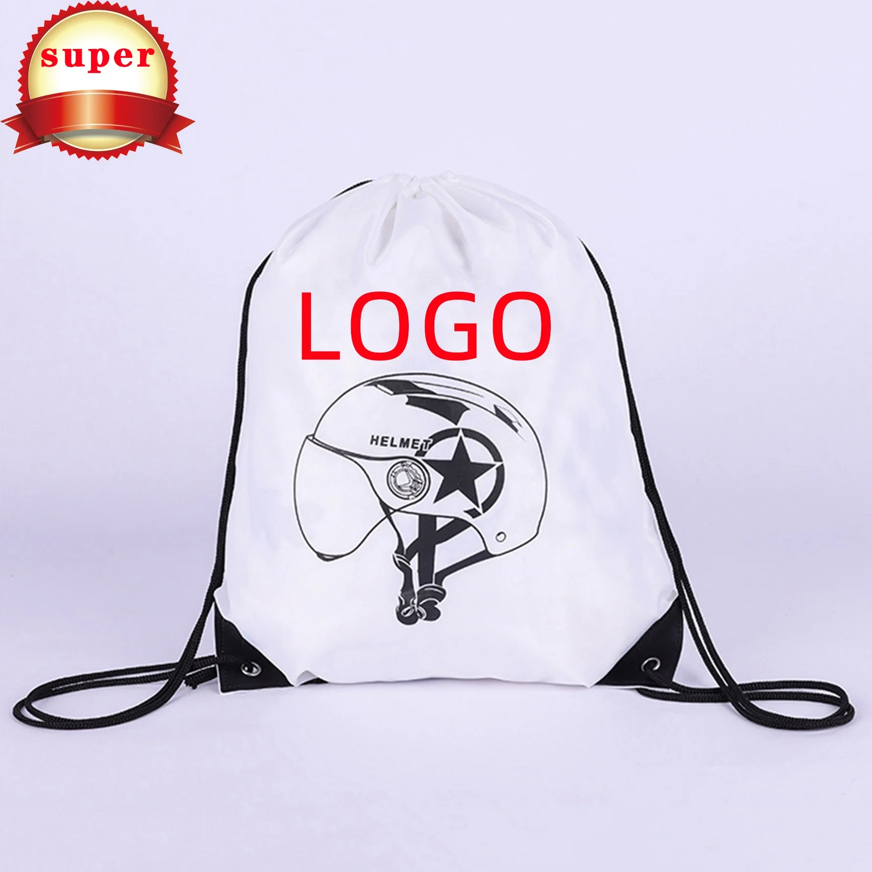 

Factory Custom Logo Sports Backpack 210d Polyester Drawstring Bag Printing Draw String Bag For Promotional, Multi-colored