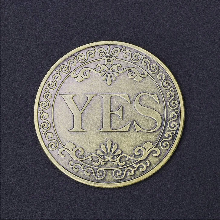 YES or NO Commemorative Coin Letter Coin Classic Magic Tricks Toy Magic Props 