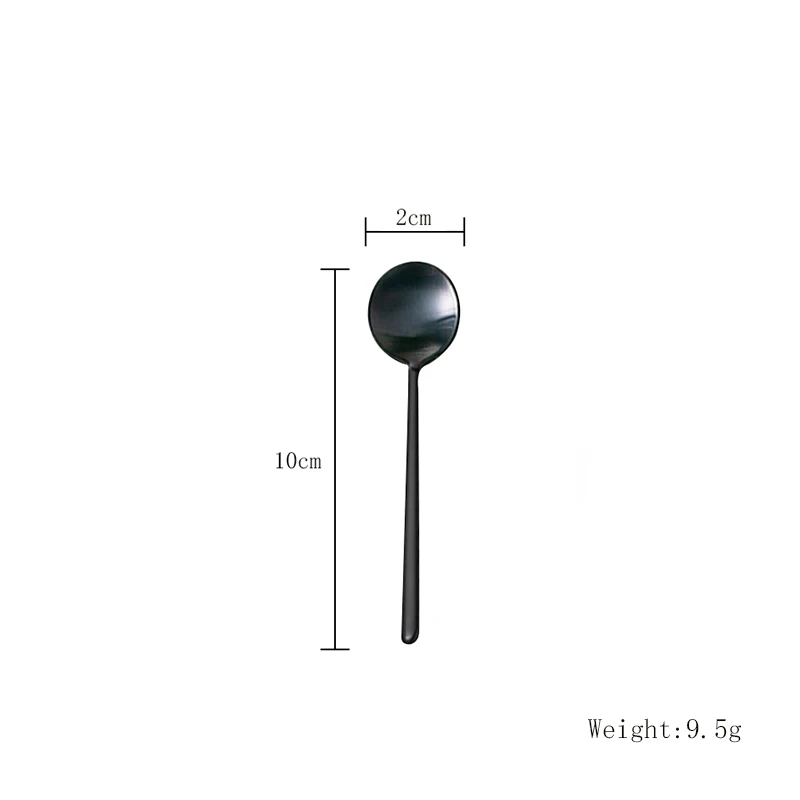 

10cm Customized Rose Gold Silver Black 10cm Mini Metal Stainless Steel 304 Metal little Dessert Coffee Stirring Spoon