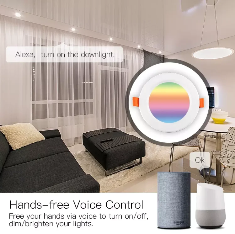 Custom Design Manufacturer Smart Downlight Voice Control 7W 9W 10W Color Adjustable Color Change Smart Led Downlight Tuya App